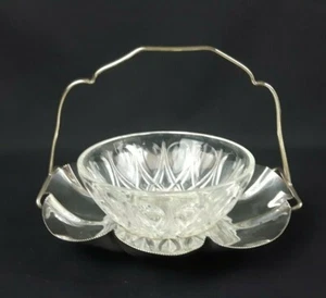 Antique William Hutton & Sons Silver Plated 16cm Serving Tray With Glass Bowl - Picture 1 of 11