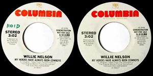 NELSON WILLIE *VG* "MY HEROES HAVE ALWAYS BEEN COWBOYS" 1979 US WL PROMO 45 - Picture 1 of 1
