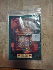 1994 Folk Heart Rabbits Quilt Block Sewing Pattern Debbie Mumm Banner 2002F - Picture 1 of 2