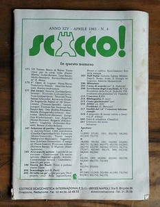 Scacco!, Anno XIV - Ottobre 1983 - N. 4, Editrice Scacchistica Internazionale. - Picture 1 of 1