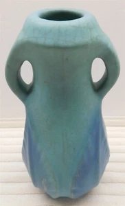 1920's Vintage Van Briggle Colorado Springs #860 Large Leaf Handled Vase Signed - Picture 1 of 10