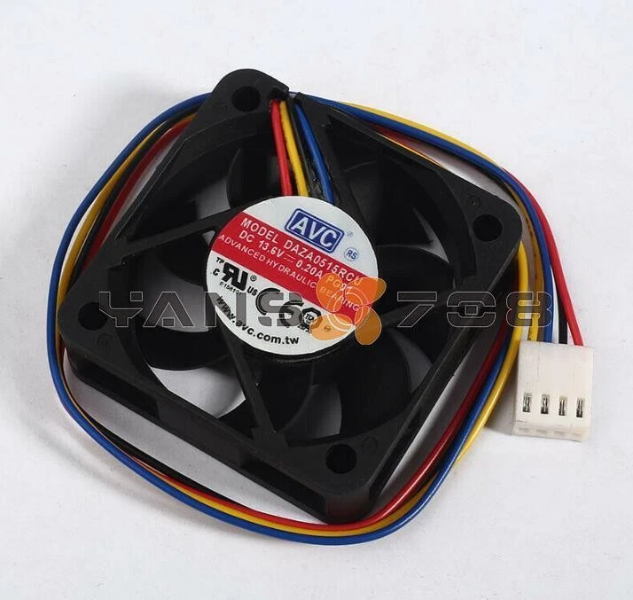 For AVC Waterproof Silent Cooling Fan 4wire 0.20A 50*50*15mm DC13.6V DAZA0515RCU - Image 1 of 1