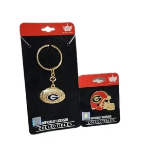 Aminco Georgia Bulldogs Officially Licensed NCAA Mini Helmet Pin & Keychain Lot - Picture 1 of 3
