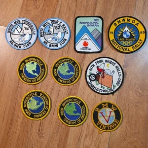 Vintage Lot of 10 BMW MOA Motorcycle Rally Patches Embroidered 1980’s - Picture 1 of 4