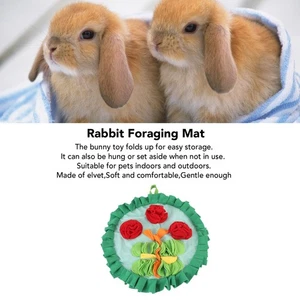 Three Red Flowers Pattern Rabbit Foraging Mat Rabbits Snuffle Mat Interactiv 3CS - Picture 1 of 12