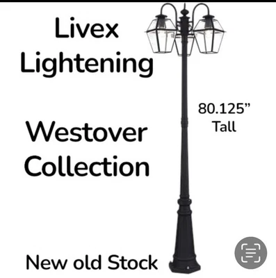 Livex Lighting 21863-04 Westover Collection Black Post 3 Light Brass & Aluminum - Image 1 of 4