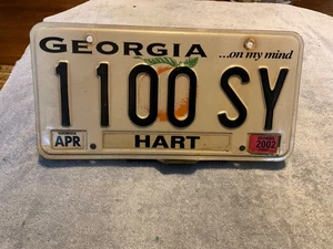 Georgia GA Nummernschild ... on my mind 1100 SY Hart County 2002 - Bild 1 von 1