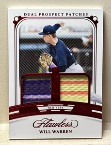 2024 Panini Flawless Baseball Will Warren Dual Patch Red /20 - Bild 1 von 3