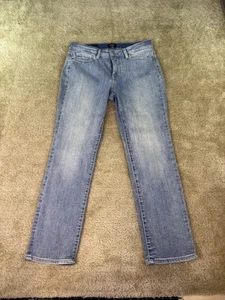 NYDJ Womens Sheri Slim Jeans Size 12P Blue Denim Lift Tuck Mid Rise Ankle C286 - Picture 1 of 13