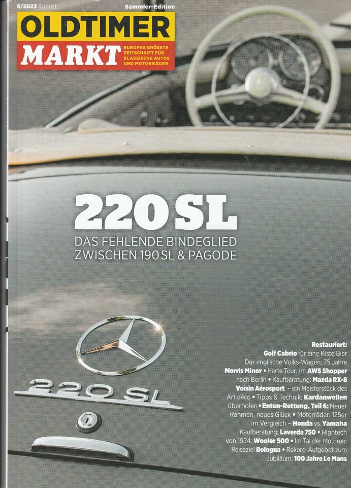 Oldtimer Markt Sammler Edition 08/2023 : Titelstory - Mercedes 220 SL - Bild 1 von 1