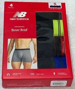 NEW BALANCE Performance Premium 4 Pk Black 6" Boxer Briefs Underwear Mens Sz S - Picture 1 of 5
