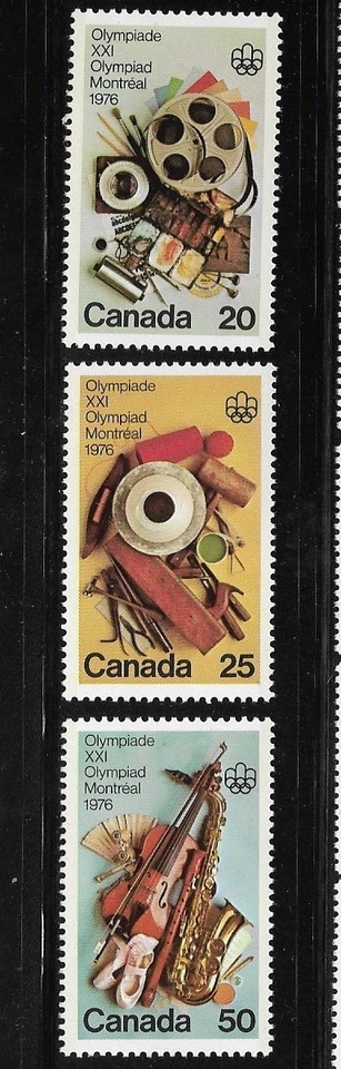 Canada 1976 Olympic Arts and Culture 3 stamp set MNH #684-686 - Image 1 of 1
