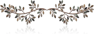 2 Pieces Metal Tree Leaf Wall Decor Vine Olive Branch Leaf Wall Art Wrought Iron - Image 1 of 4