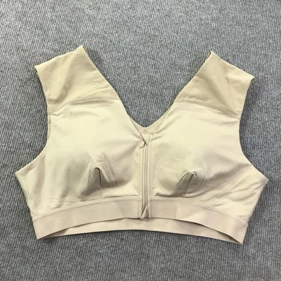Tommie Copper Sports Bra Womens 3XL Beige Nude Front Zip Shoulder Support Mesh - Image 1 of 4
