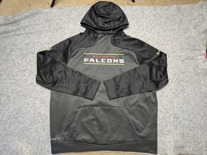Atlanta Falcons Hoodie Mens 2XL Black Gray NFL Football Pullover Therma Fit Nike - Picture 1 of 16