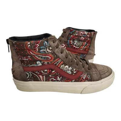 VANS Off The Wall Women 8.5 Brown Paisley Floral High Top Lace Up SK8TR Sneakers - Image 1 of 4