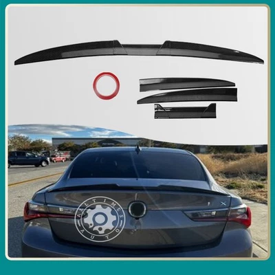 For Acura ILX TSX TLX RLX Rear Trunk Spoiler Wing Tail Lip Carbon Fiber Look AB Foto 1 de 4