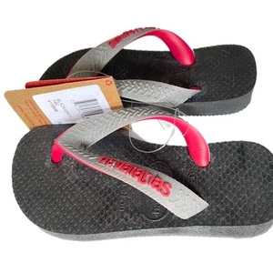 Havaianas Children’s Black and Grey Flip Flop Sandals Kids Size 7/8C - Picture 1 of 3
