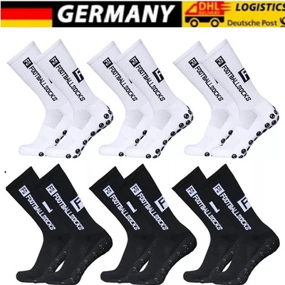 MARKENLOS 6 Paare FS FootballSocks Anti-Rutsch Grip Socken Fußball Fitness 39-46 Bewegung