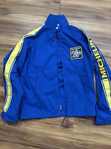 Vintage Retro Michelin Jacket Sz Small Blue And Yellow - Picture 1 of 6