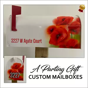 Poppies flowers mailbox gift, Fathers Day Gift - Picture 1 of 13