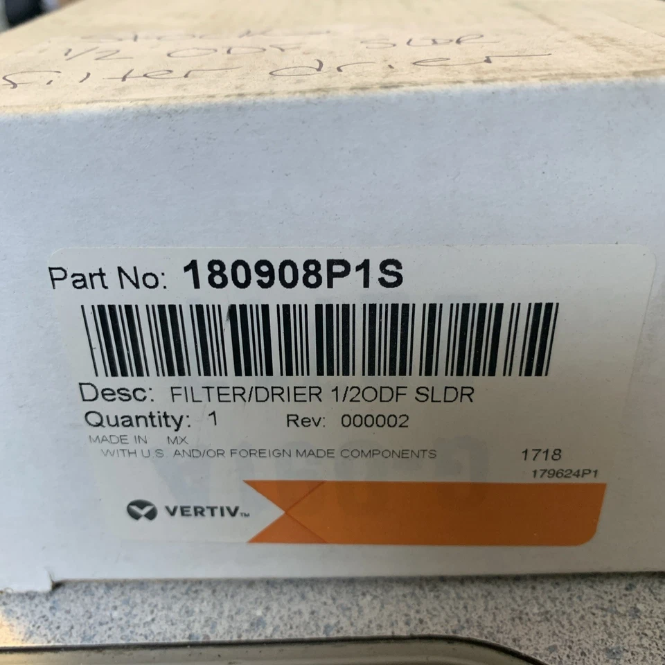 180908P1S Liebert 1/2" Odf Filter Drier OEM 180908P1S - Image 1 of 1