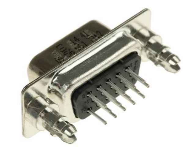 1 x Harting 15 Way Through Hole PCB D-sub Connector Plug, 2.29mm Pitch, with 4-4 - Image 1 of 1