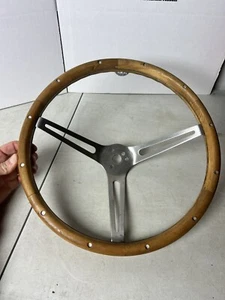 Vtg Gm Chevy Mustang Ford Ss Rs Gt wooden steering Wheel Camaro Chevelle Hot Rod - Foto 1 di 18