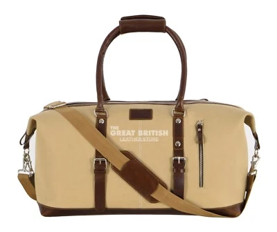 Vintage Holdall Duffel Canvas Wax Bag Travel Weekend Bag Outdoor Luggage Gym Bag - Image 1 of 4