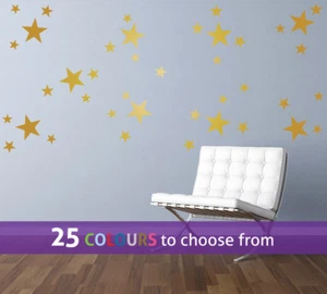 MIXTO tamaño 1.5 - 2 - 4 pulgadas ESTRELLAS paquete de 40 arte de pared pegatina calcomanía bebé guardería - Imagen 1 de 34
