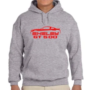 2010-14 Shelby GT500 Mustang Coupe Grey Hoodie Sweatshirt FREE SHIP - Picture 1 of 5