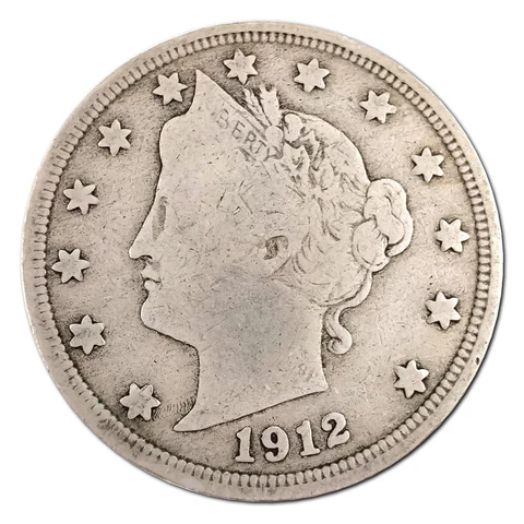 1912-P Liberty V Nickel VG Very Good Cover
