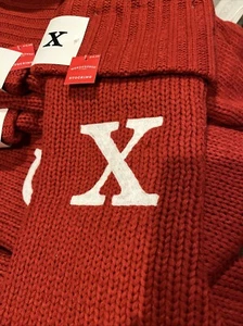 Target Wondershop Letter Initial "X” Monogram 19" White & red Knit Stocking - Picture 1 of 1