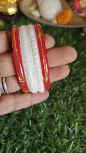 Donna indiana bengalese tradizionale indossano conchiglia π Braccialetti fatti a mano gioielli spirituali - Foto 1 di 4