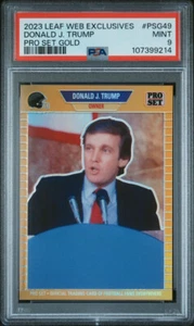 2023 LEAF PRO SET Metal Gold Prizm # 45/199 DONALD TRUMP USFL PSA 9 FESTA DEL PAPÀ - Foto 1 di 2