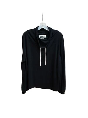 Peace Love World Sweatshirt Womens Size S Black Oversized Luxe Rayon Comfort - Image 1 of 4