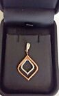 ROSE &amp; WHITE GOLD 9ct PENDANT SET WITH 25 POINTS OF DIAMONDS (B76)