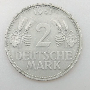 2 Deutsche Mark 1951 F - DM - Ähren und Trauben - s/ss - Bild 1 von 2