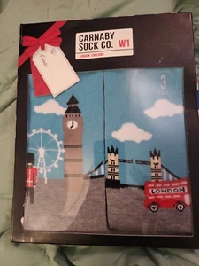 Carnaby Men's Socks British/London/Patterned Themed - 4 Pairs - New in Box - Picture 1 of 4