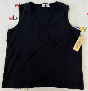 Cherokee women’s Black Tank Top-Large casual, comfy All-American - Picture 1 of 5
