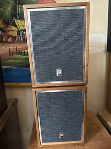 Vtg Japan Peerless Pioneer Speakers Pair Wood Grain Bookshelf Rare Works - Picture 1 of 5