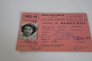 Fédération Française de basket-ball - Licence - vieux papier - Imagen 1 de 2