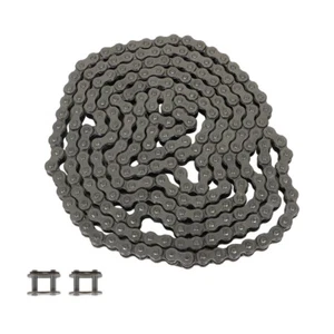 Cadena de rodillos de 10 pies #40 de acero al carbono con 2 eslabones de conexión - Imagen 1 de 8