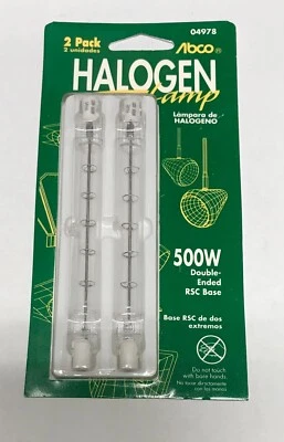 ABCO/WESTINGHOUSE 2-PACK 500W DOUBLE ENDED J HALOGN LIGHT BULB 500T3Q/CL 118MM - Image 1 of 3