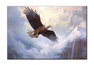 Eagle Majestic Bird Of Prey Soaring Oil painting pictures printed on canvas,IV - Picture 1 of 10