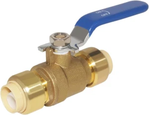 1/2 Inch Push-Fit Full Port Ball Valve Shut off Water Valve Push-To-Connect, PEX - Picture 1 of 4