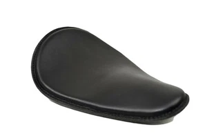 Black Leather Spring Solo Motorcycle Seat Sportster Bobber Chopper HD 48 Iron - Picture 1 of 4
