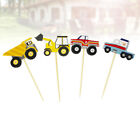 24 Pcs Cupcake Piks Truck Toppers Car Decoration Tractors And Forklifts