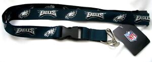 Porte-clés 2 tons logo aigle Philadelphia Eagles cordon détachable - neuf avec étiquettes !