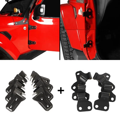 Body Door Hinges Replaced Kit Black for 2018-2024 Jeep Wrangler JL Gladiator JT Foto 1 de 4